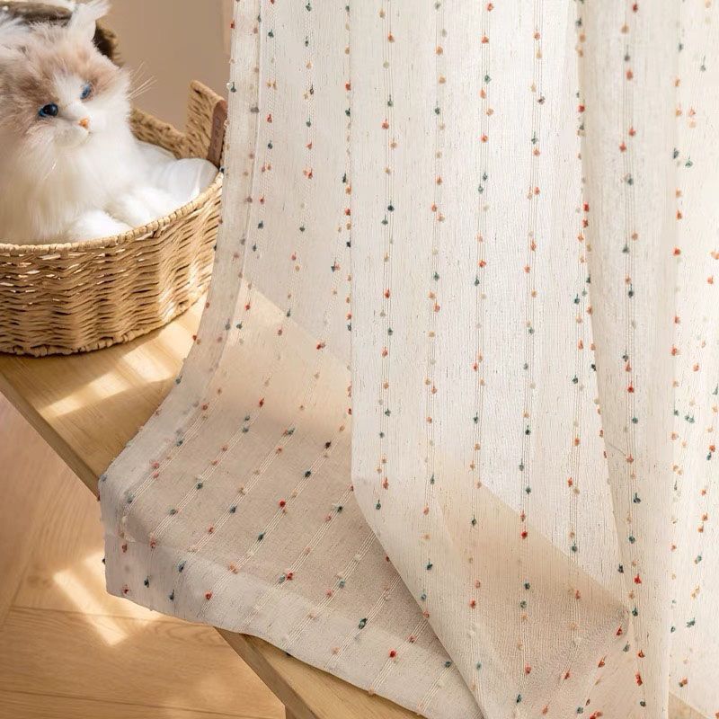 Blackout Curtain Nursery - Rainbow Translucent Gauze Girl Children's Room