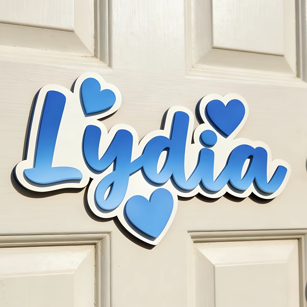 Baby Nursery In - Personalized Gradient Heart Name Sign, Customizable