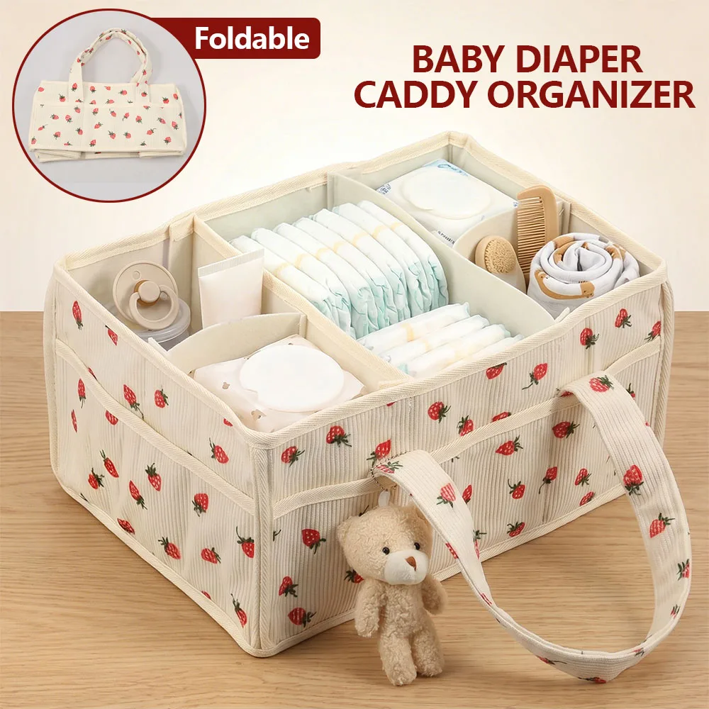 Baby Nursery Handles - Baby Nappy Wipe Basket Organizer Portable
