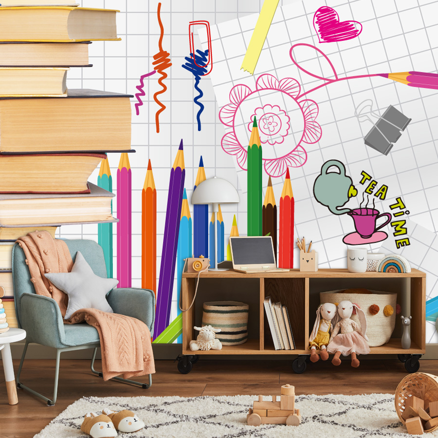 Baby Nursery Mural Wallpaper - Custom Easy to Apply Peel and