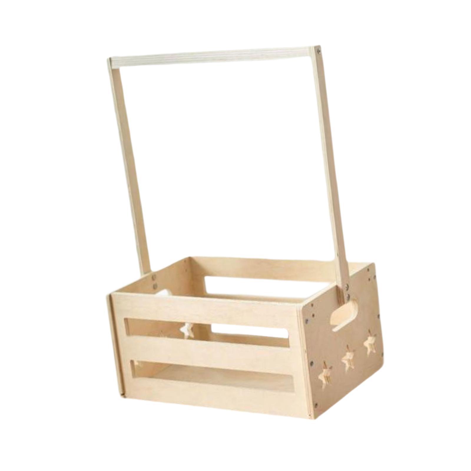 Baby Nursery Handles - Wooden Storage Basket with Handle Minimalist