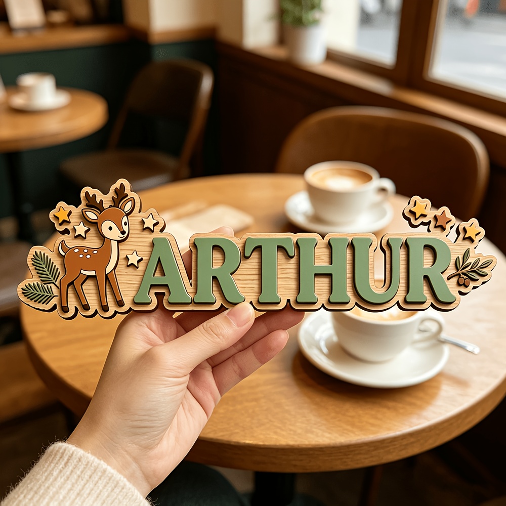 Baby Nursery In - Custom Deer & Star Wooden Name