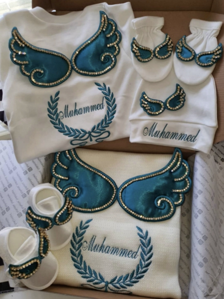Baby Nursery Outfits - Dollbling Hospital Exit 5pcs Embroidery Name