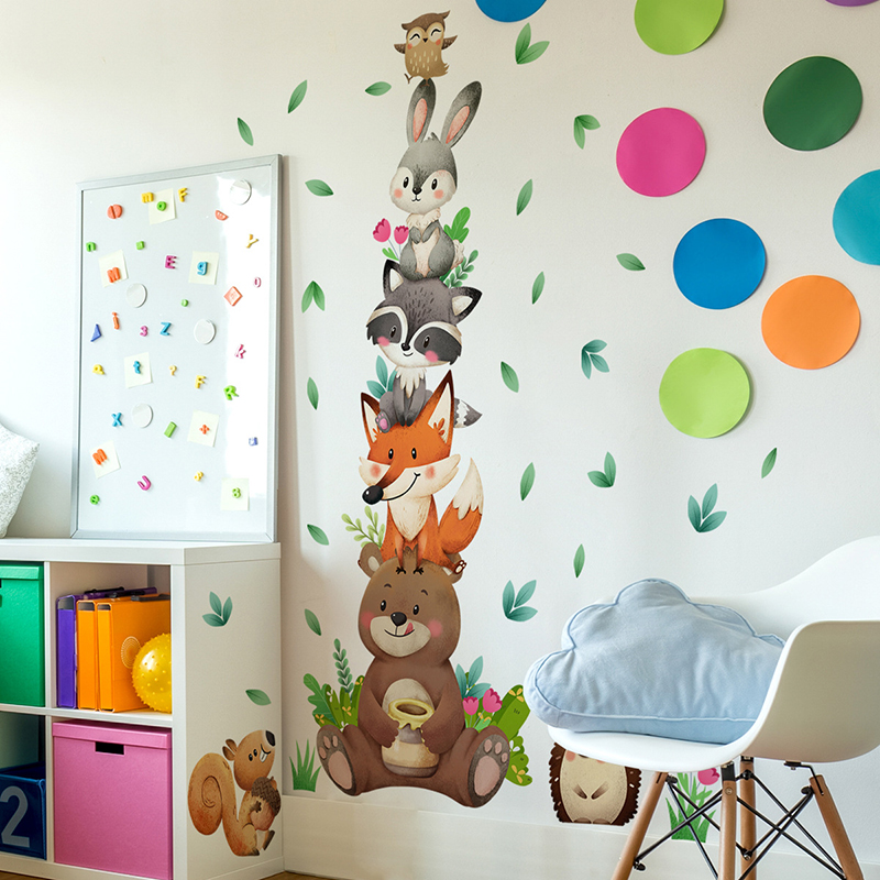 Cartoon Animals Stacking Wall  - Baby Nursery Green recension och pris