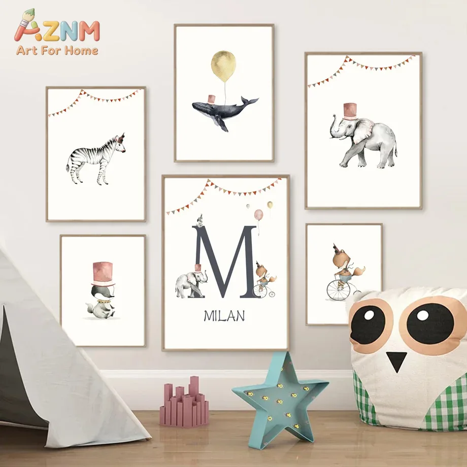 AZNM Frameless Canvas Poster W - Baby Name Wall Art recension och pris