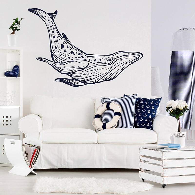 Whale Wall Decals Nautical Hom - Baby Nursery Mural Wallpaper recension och pris