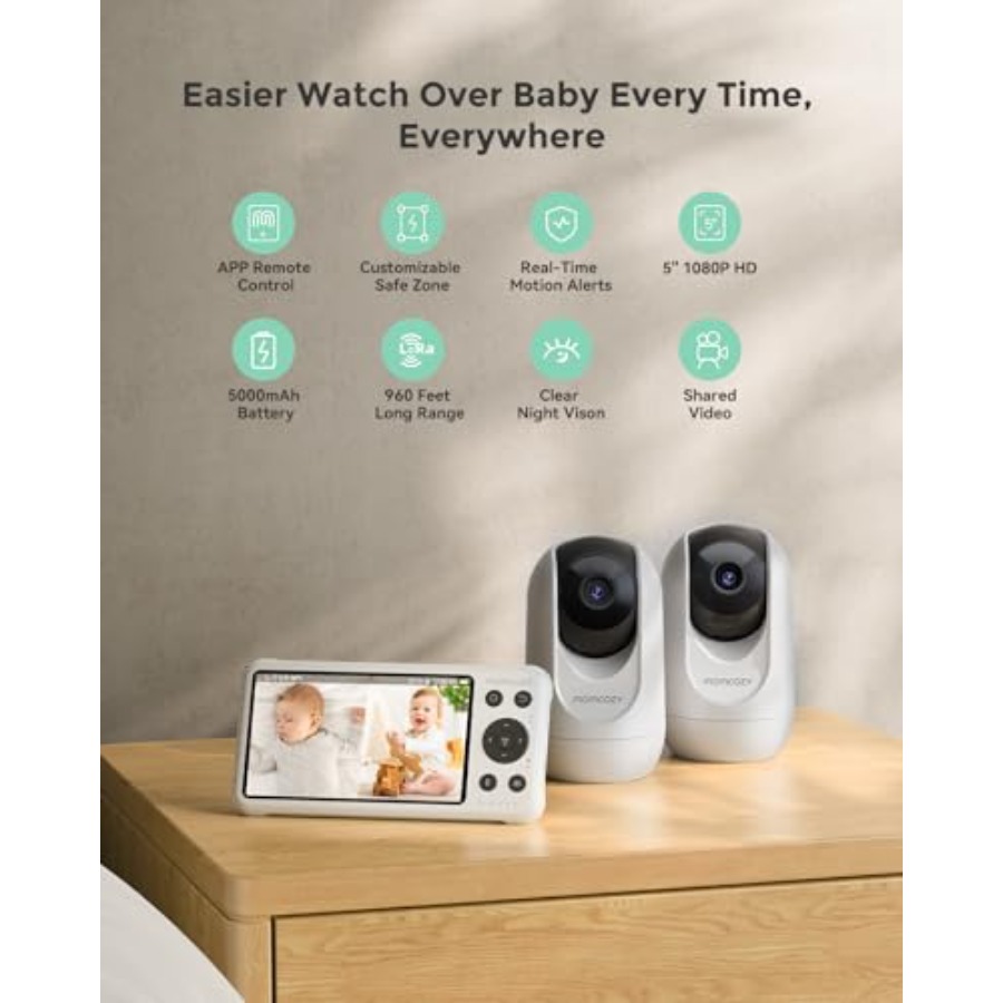 Smart WiFi baby monitor for ho - Baby Monitor Split Screen recension och pris
