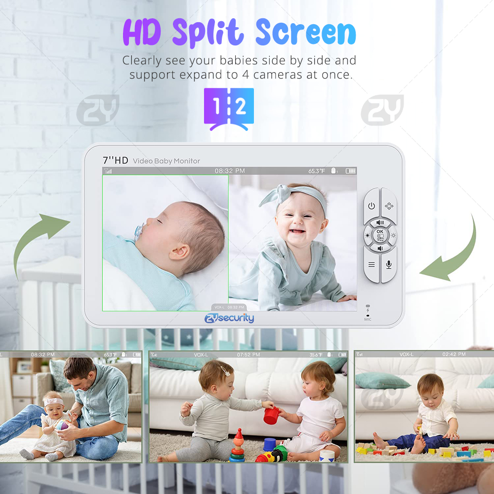 7.0 inch Video Baby Monitor HD - Baby Monitor Split Screen recension och pris