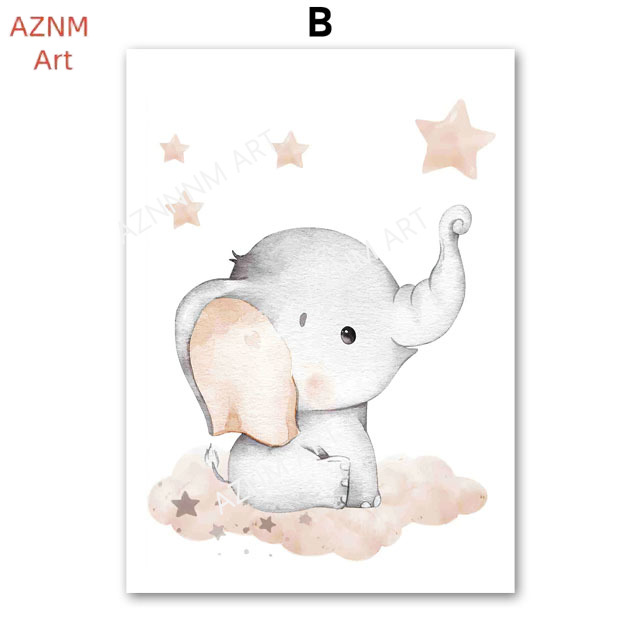 Elephant Balloon Rainbow Moon  - Baby Nursery Art recension och pris