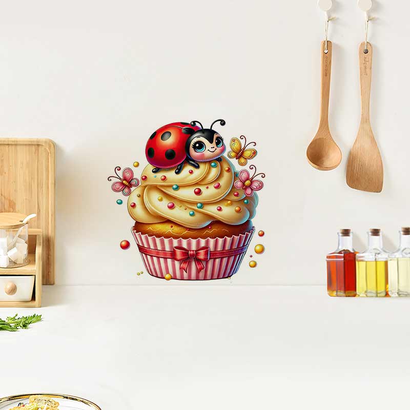 Cute Ladybug Wall Sticker Baby - Baby Nursery Mural Wallpaper recension och pris