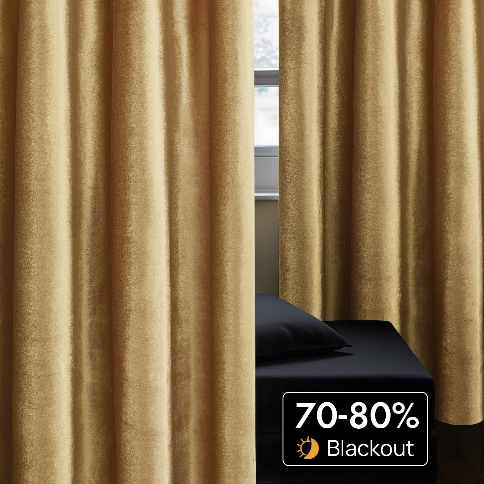 Gold Velvet Curtains for Livin - Blackout Curtain Nursery recension och pris