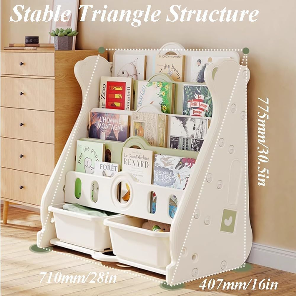 Kids Bookshel and Toy Storage  - Baby Nursery Green recension och pris