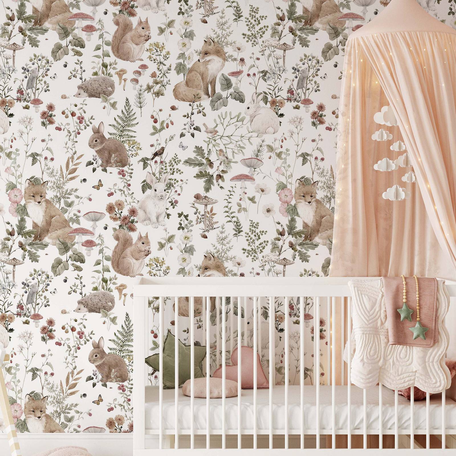Forest Babies MuraL, Boys Nurs - Baby Nursery Mural Wallpaper recension och pris