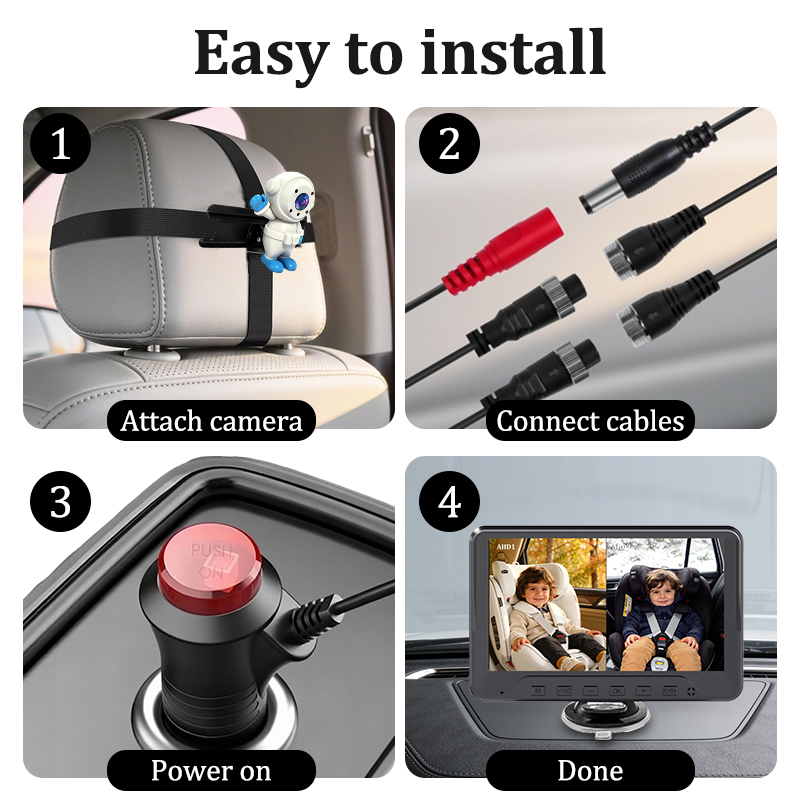 Plug & Play Baby Car Camera fo - Baby Monitor Split Screen recension och pris