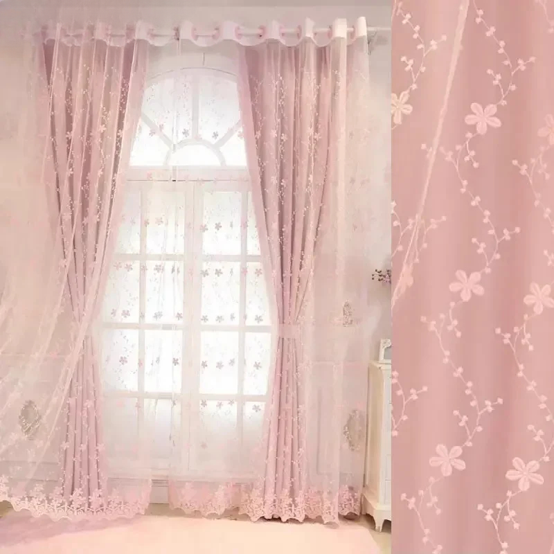 1PC Korean Pink Sheer Princess - Blackout Curtain Nursery recension och pris