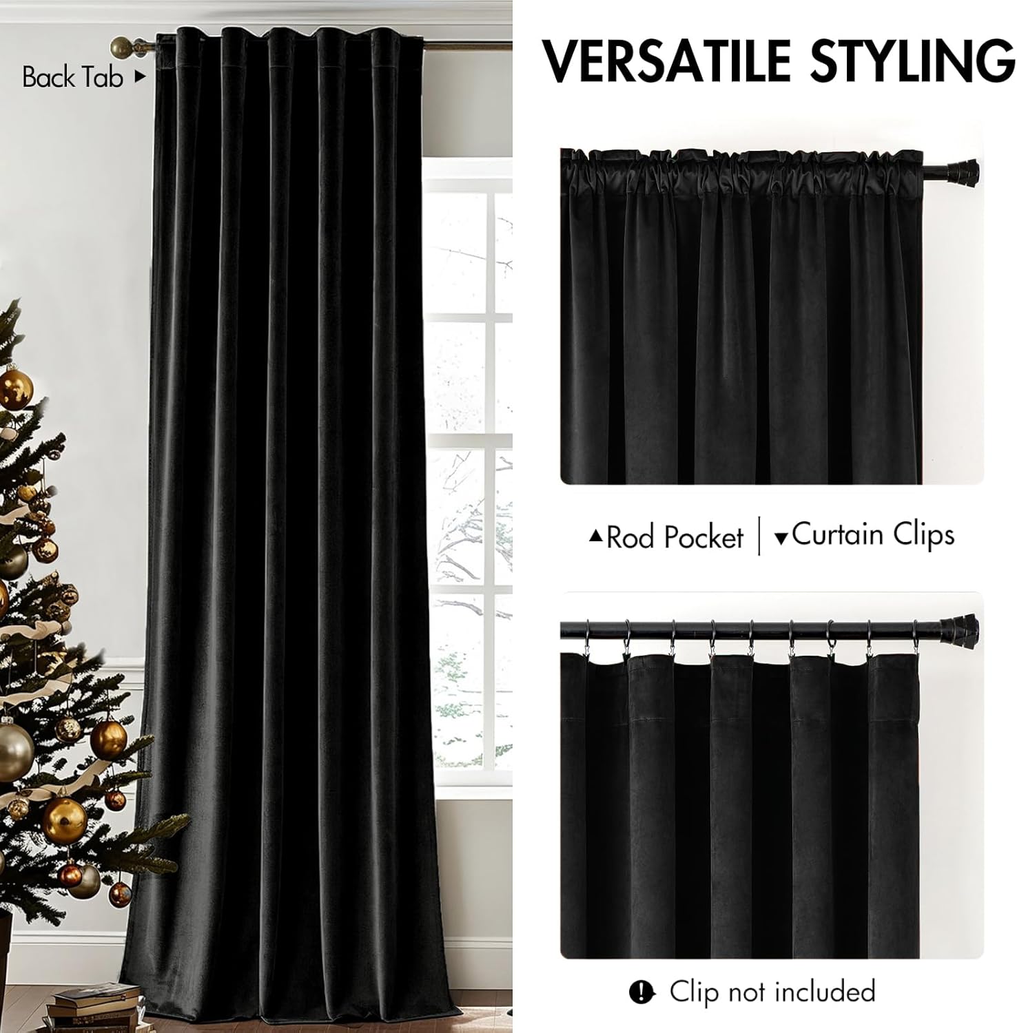 Black Velvet Curtains 96 Inche - Blackout Curtain Nursery recension och pris