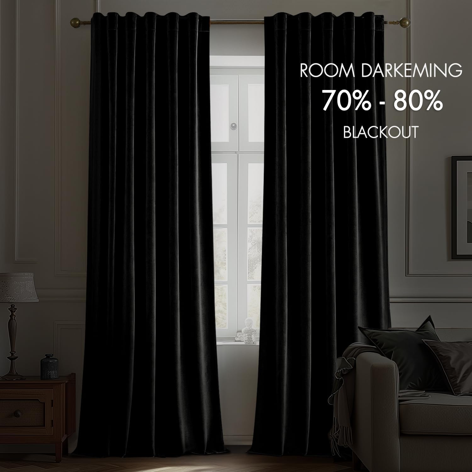 Black Velvet Curtains 96 Inche - Blackout Curtain Nursery recension och pris