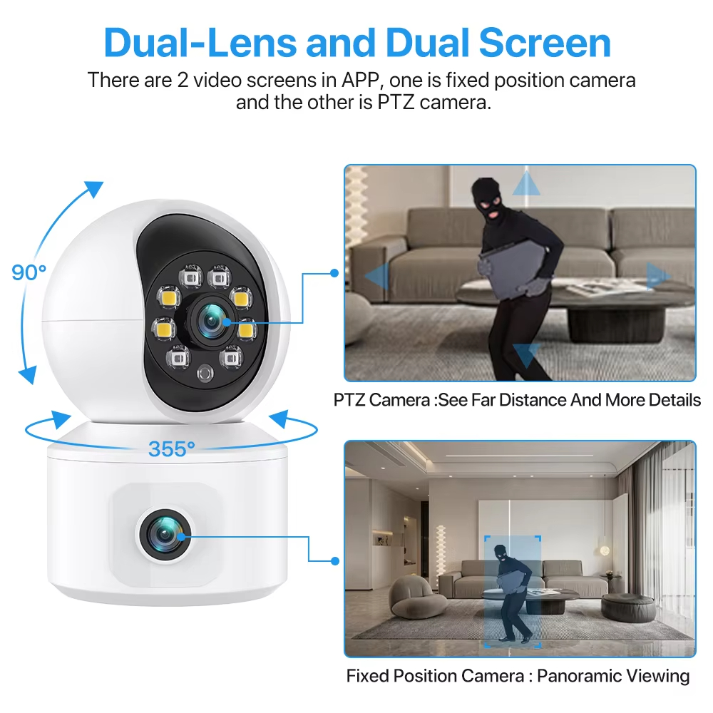 6MP iCsee WiFi IP Camera Dual  - Baby Monitor Split Screen recension och pris