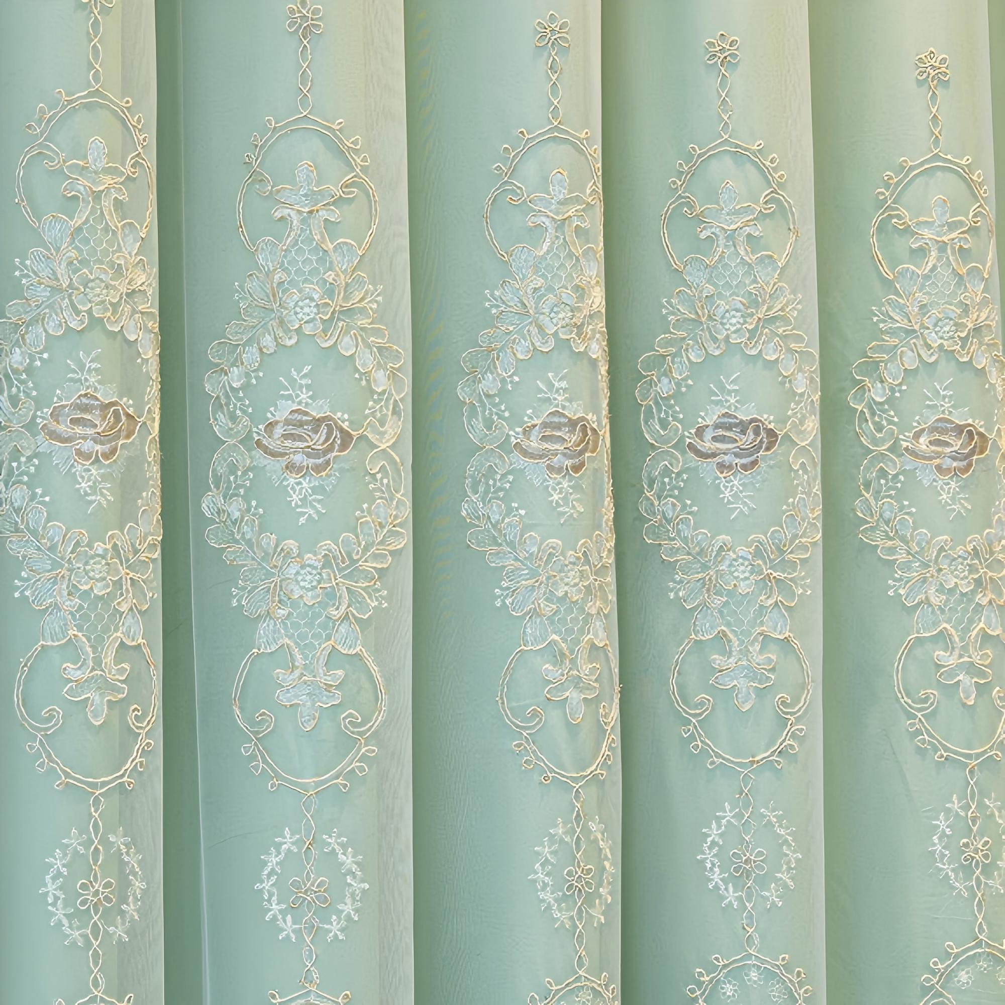 1pc Vintage Green Lace Curtain - Blackout Curtain Nursery recension och pris