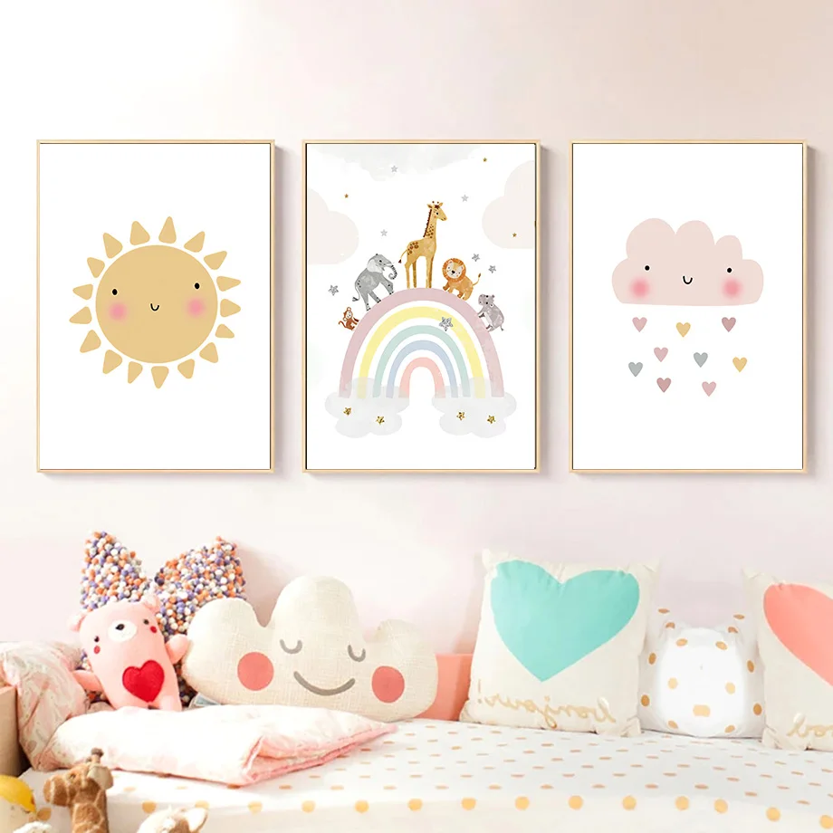 Giraffe Elephant Hot Balloon S - Baby Name Wall Art recension och pris