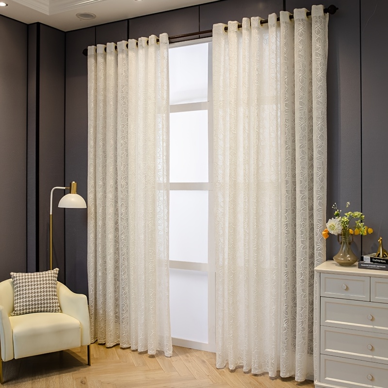 2 Elegant Beige Flower Jacquar - Blackout Curtain Nursery recension och pris
