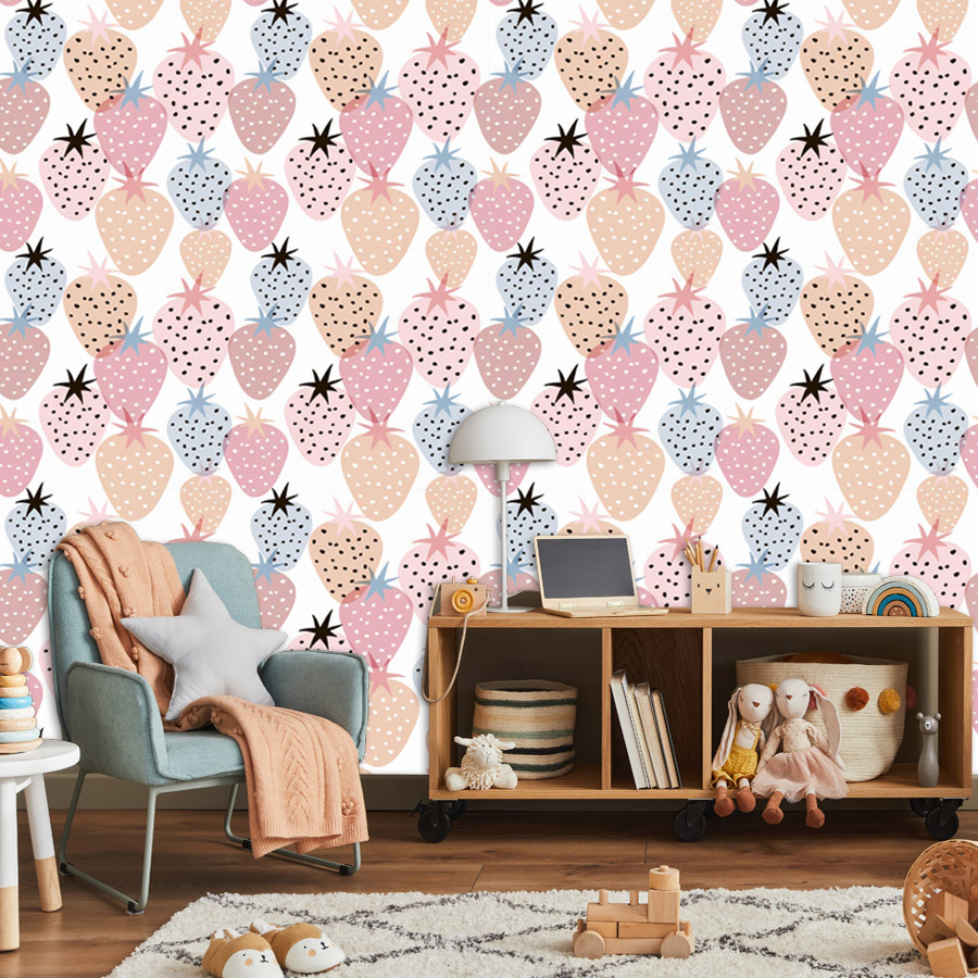 12+ Cute Nursery Strawberry Pa - Baby Nursery Mural Wallpaper recension och pris