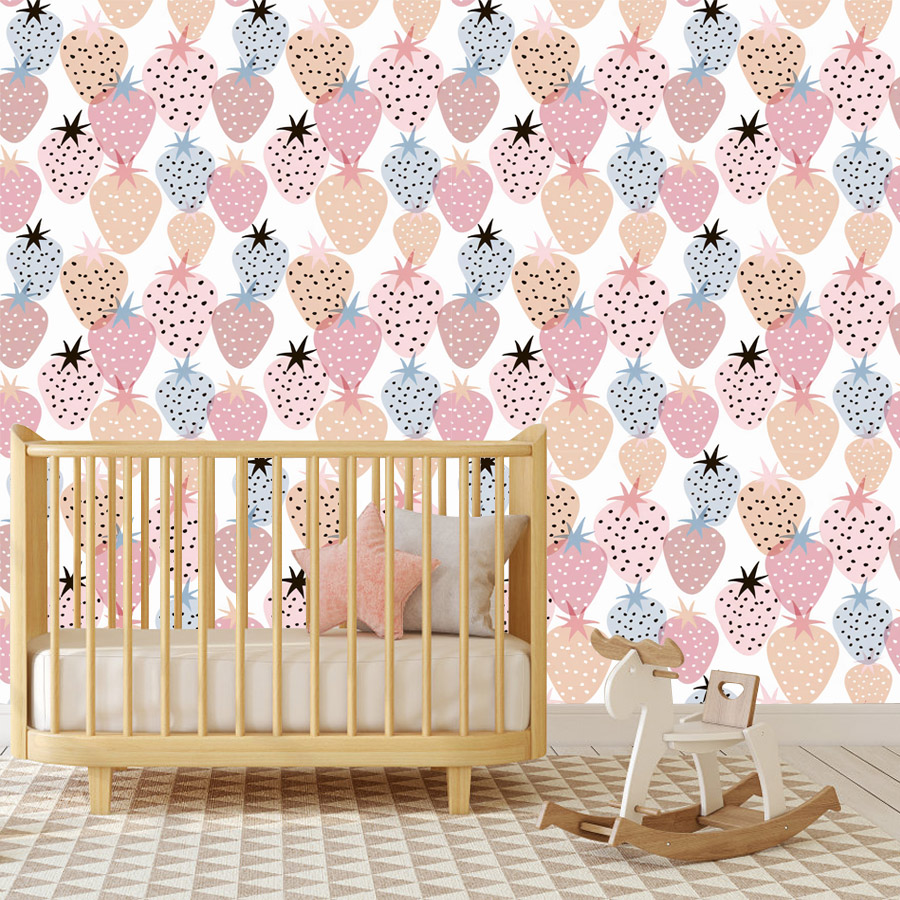 12+ Cute Nursery Strawberry Pa - Baby Nursery Mural Wallpaper recension och pris