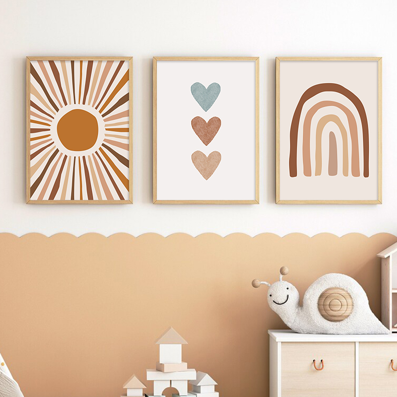 Abstract Sun Rainbow Custom Ba - Baby Name Wall Art recension och pris
