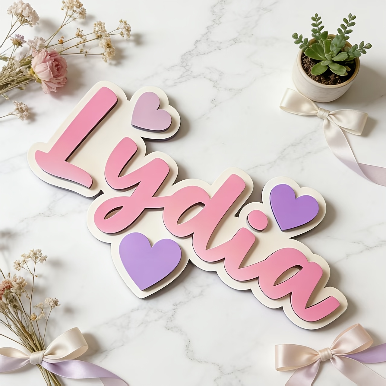 Personalized Gradient Heart Na - Baby Nursery In recension och pris