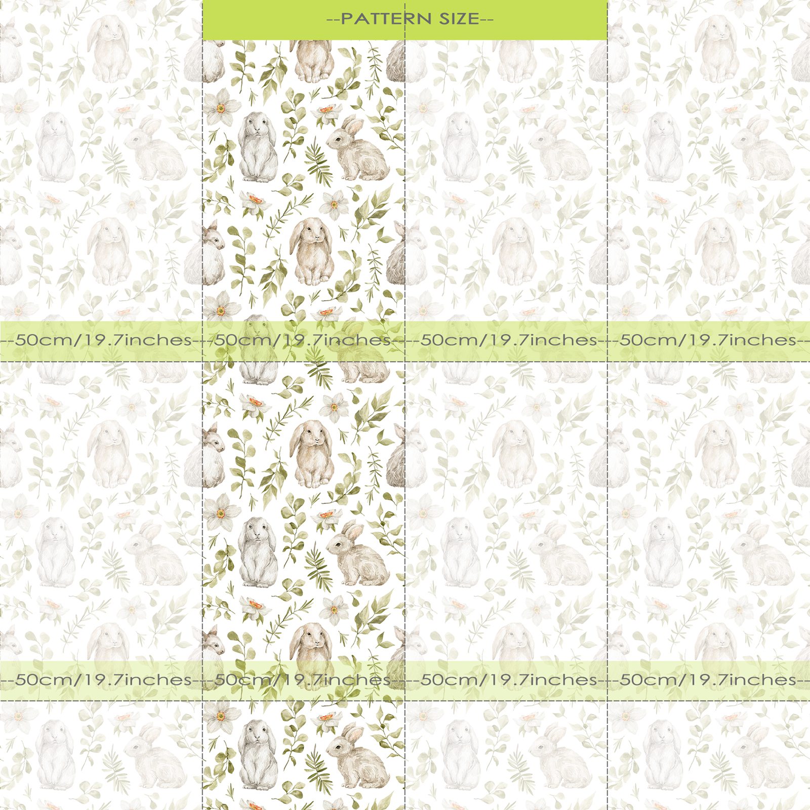 Bunny Wallpaper Kids Room Wall - Baby Nursery Green recension och pris