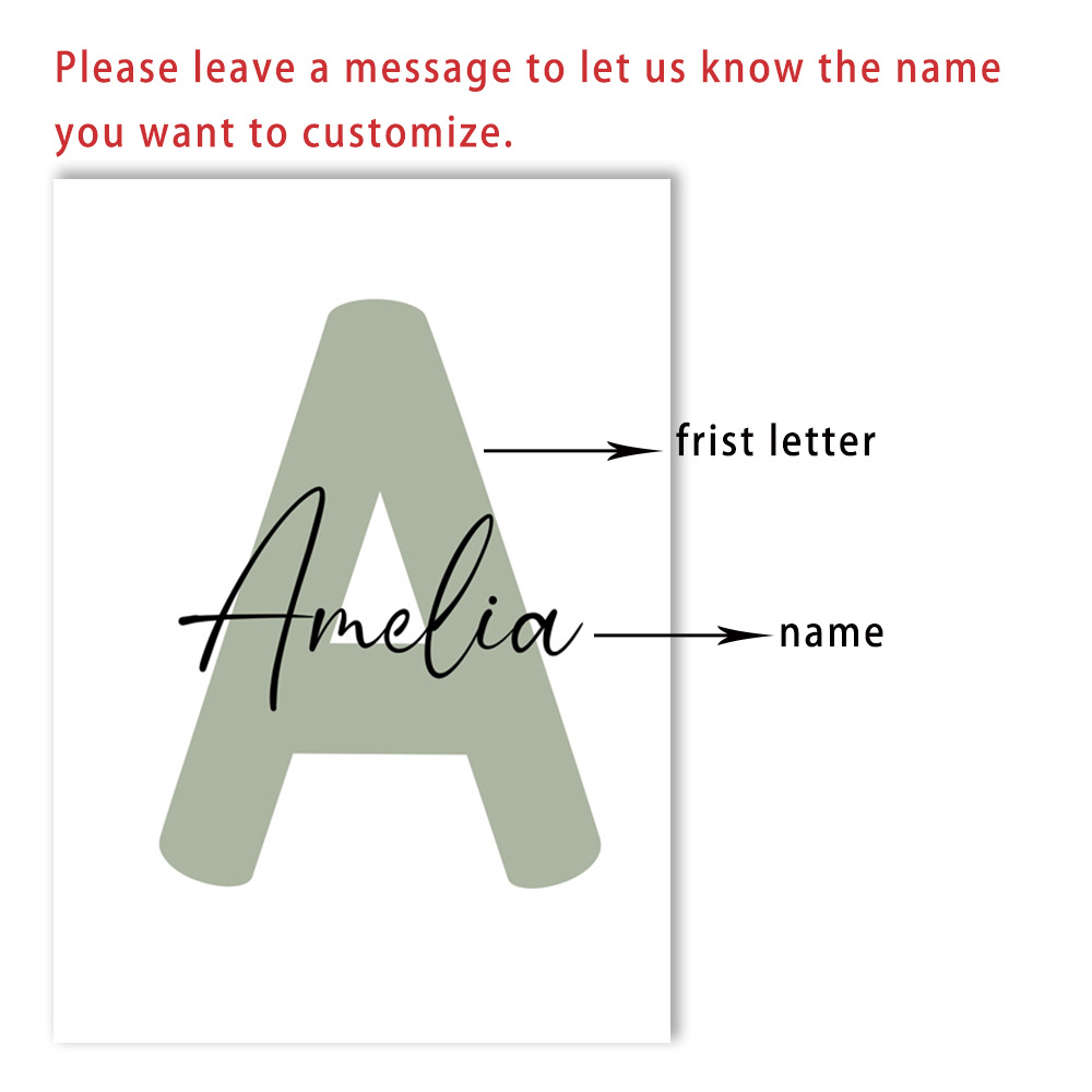 Lion Canvas Print Custom Name  - Baby Nursery Green recension och pris