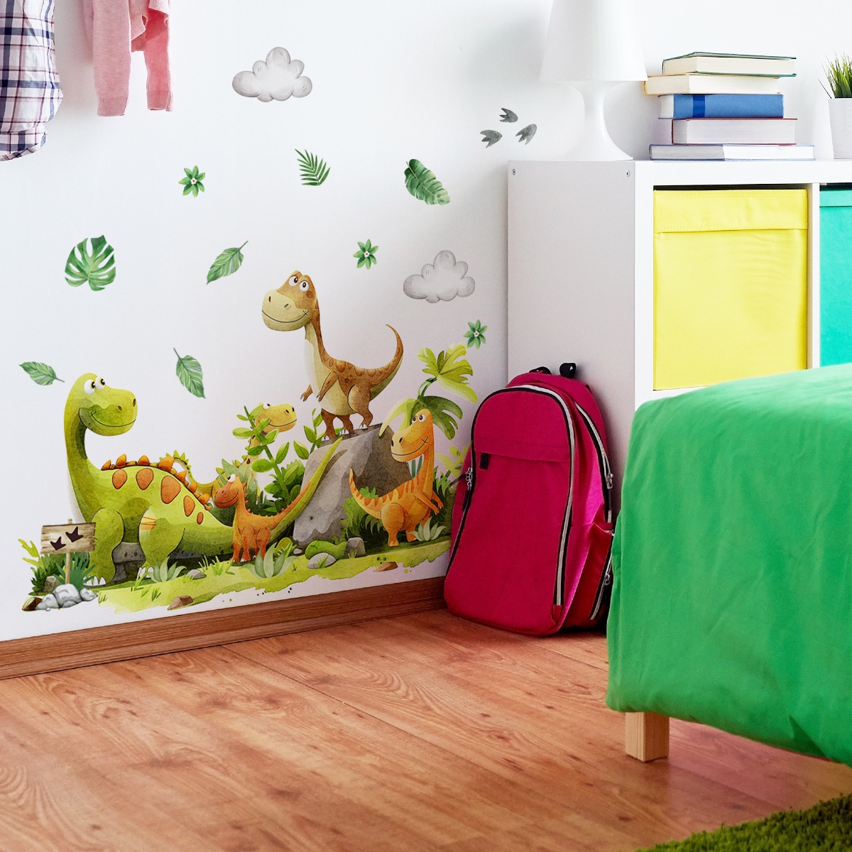 Cartoon Dinosaur Wall Sticker  - Baby Nursery Green recension och pris