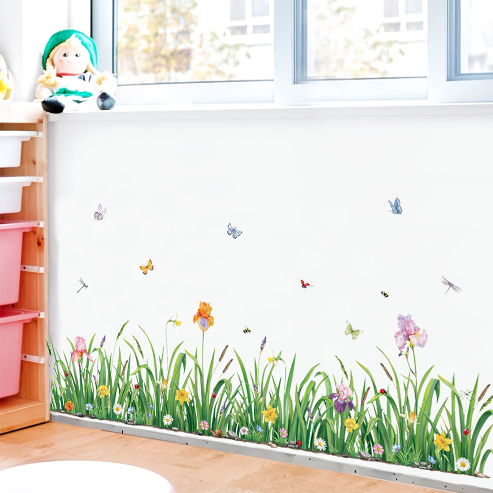 Green Grass Flowers Borader Wa - Baby Nursery Green recension och pris