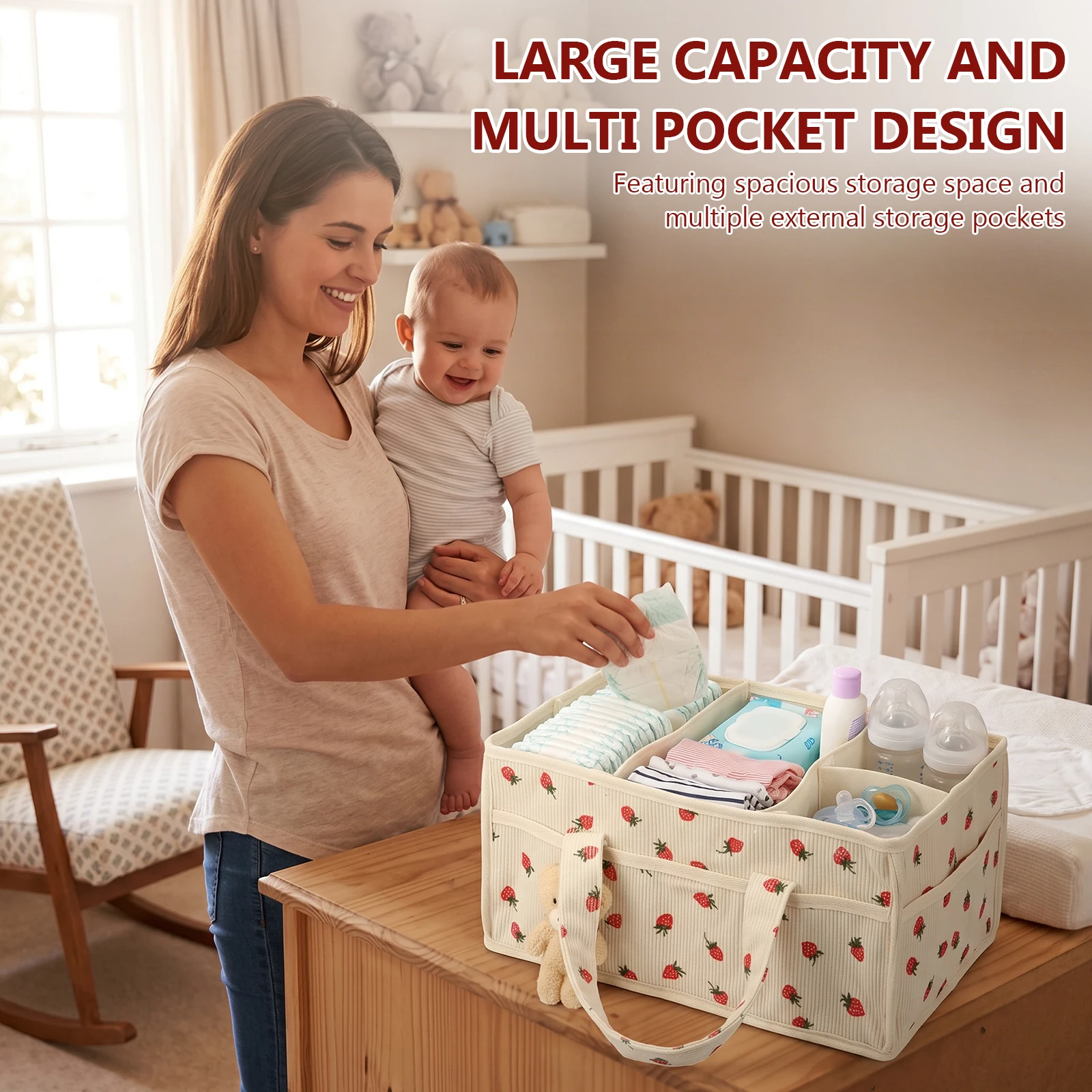 Baby Nappy Wipe Basket Organiz - Baby Nursery Handles recension och pris