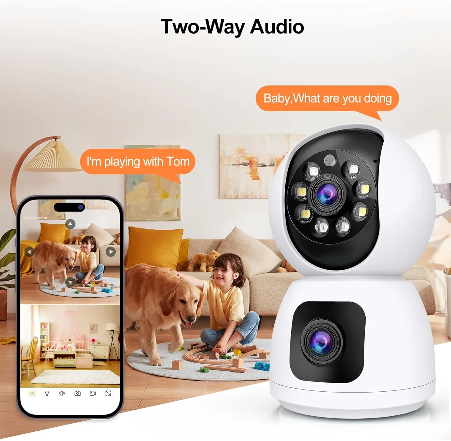 Tuya  4K 8MP HD WiFi Camera In - Baby Monitor Split Screen recension och pris