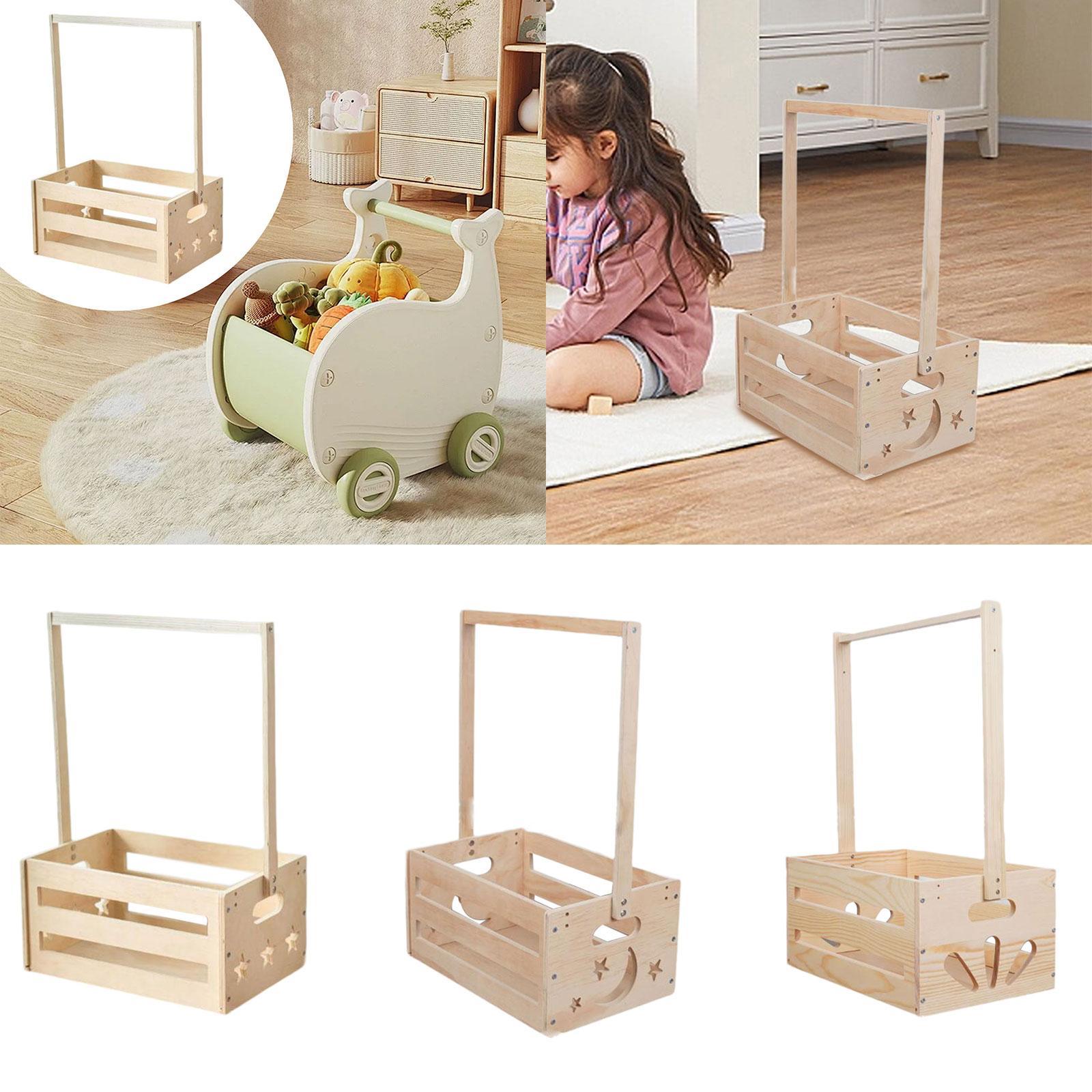 Wooden Storage Basket with Han - Baby Nursery Handles recension och pris