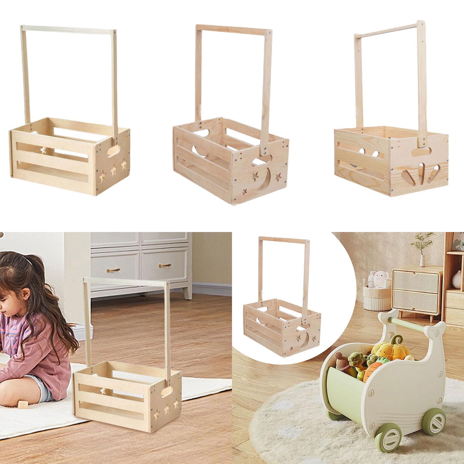 Wooden Storage Basket with Han - Baby Nursery Handles recension och pris