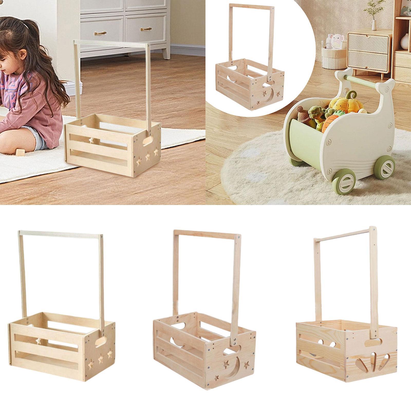 Wooden Storage Basket with Han - Baby Nursery Handles recension och pris