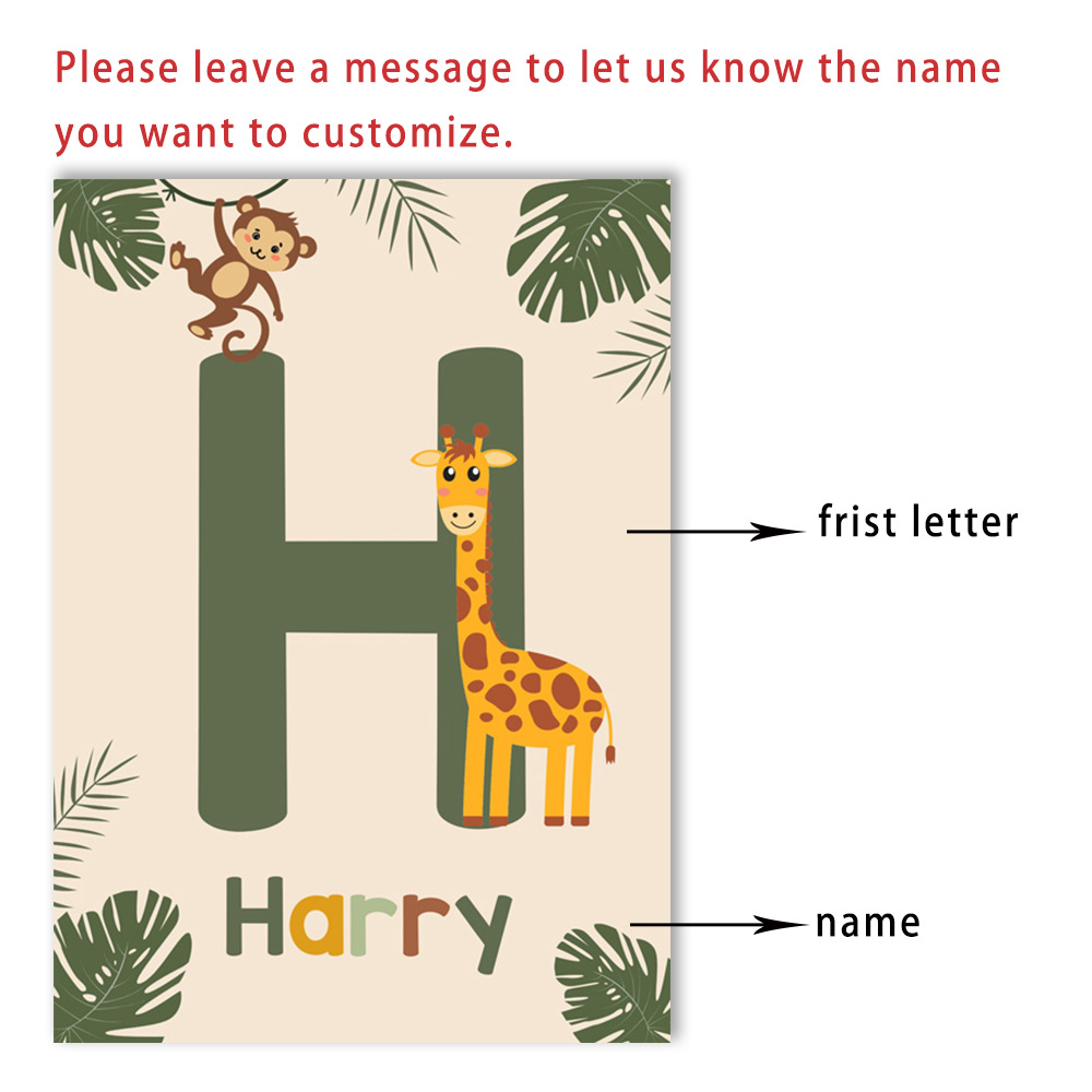 Nordic Jungle Animal Posters C - Baby Name Wall Art recension och pris