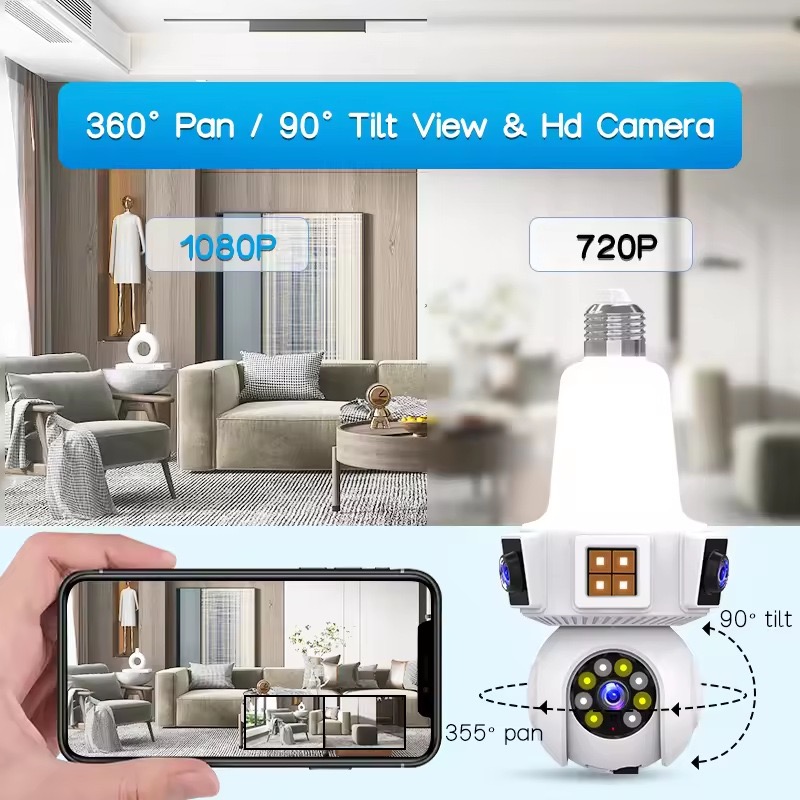 6MP V380pro APP Dual Lens Full - Baby Monitor Split Screen recension och pris
