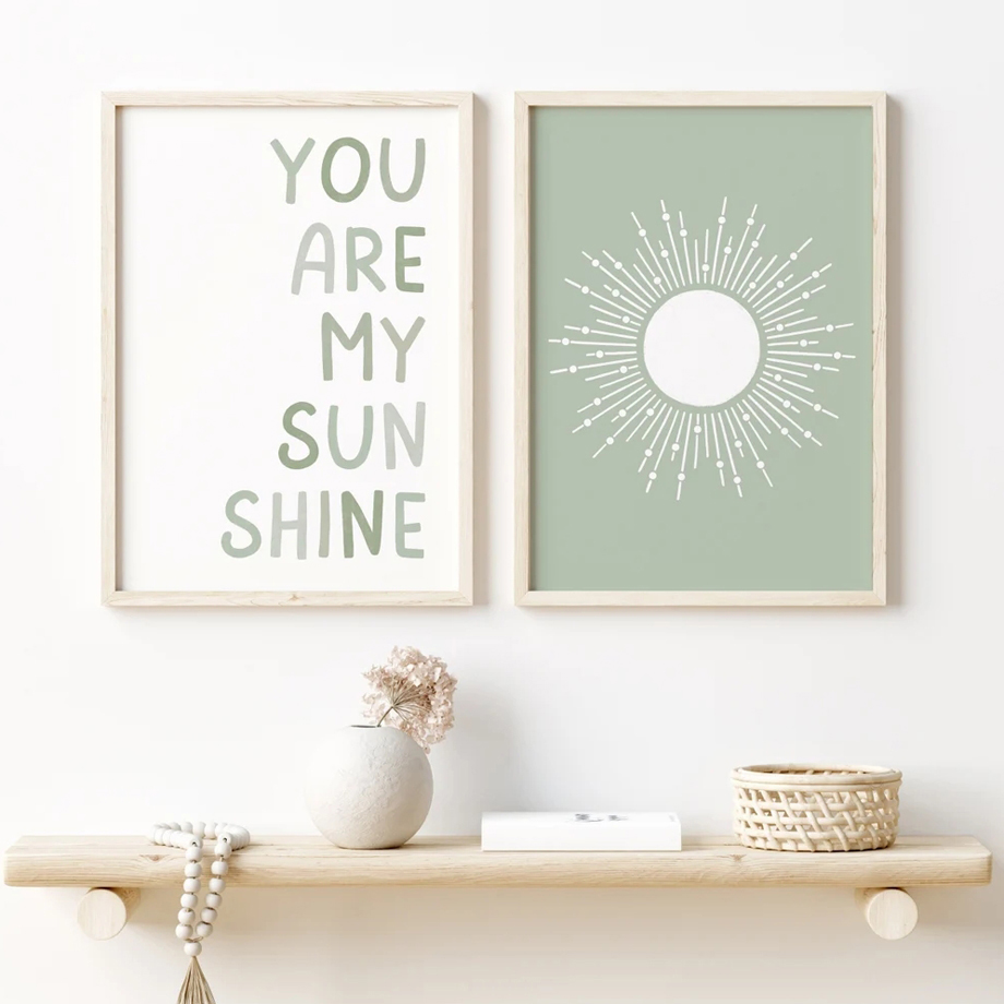 Wall Art Canvas Painting Nordi - Baby Nursery Green recension och pris