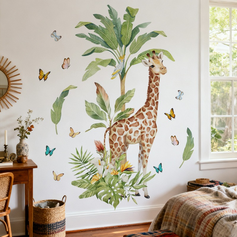 Large Forest Animal Giraffe Wa - Baby Nursery Mural Wallpaper recension och pris