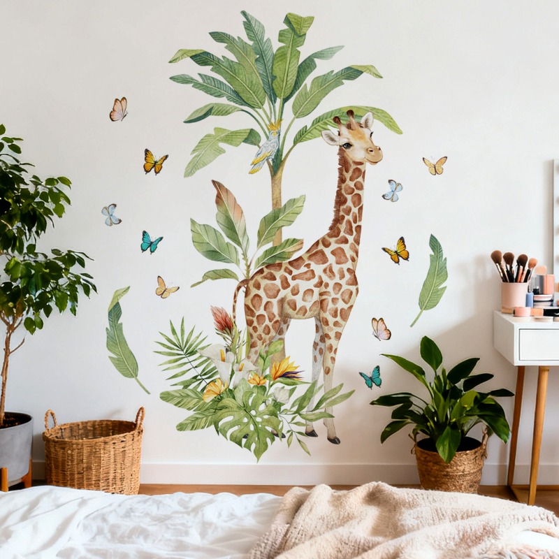 Large Forest Animal Giraffe Wa - Baby Nursery Mural Wallpaper recension och pris