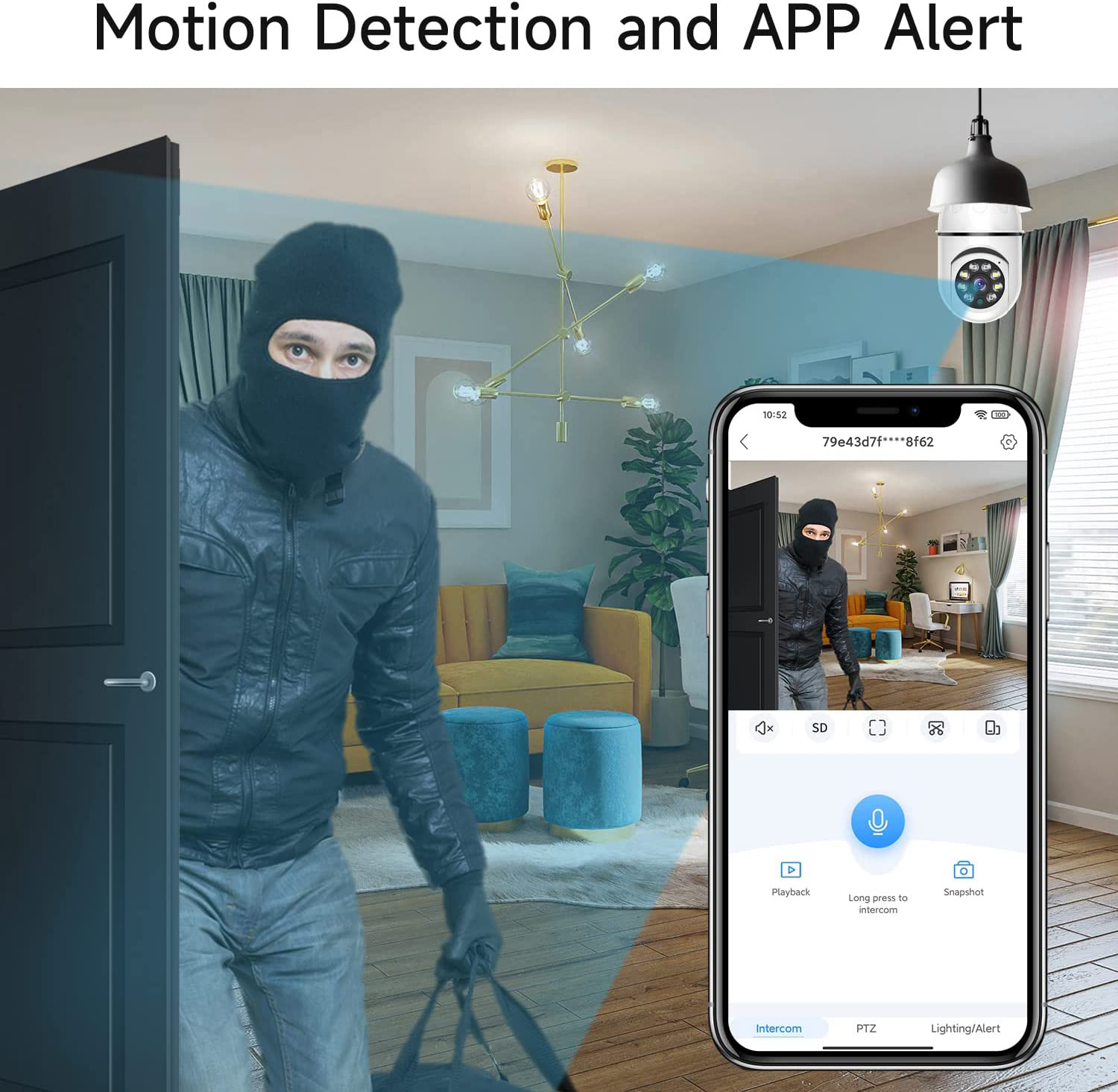 8MP E27 Bulb Surveillance Came - Baby Monitor Split Screen recension och pris