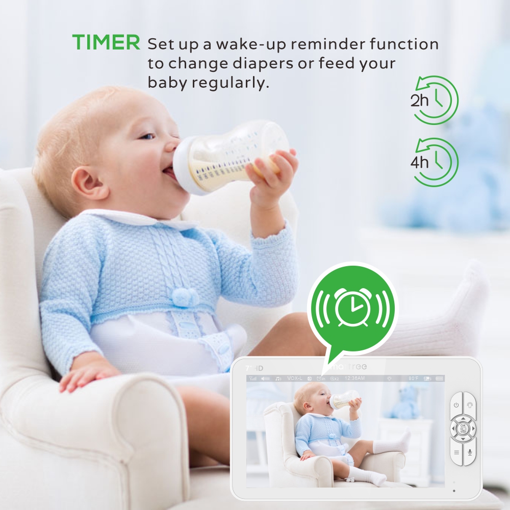 7.0 Inch HD Video Baby Monitor - Baby Monitor Split Screen recension och pris