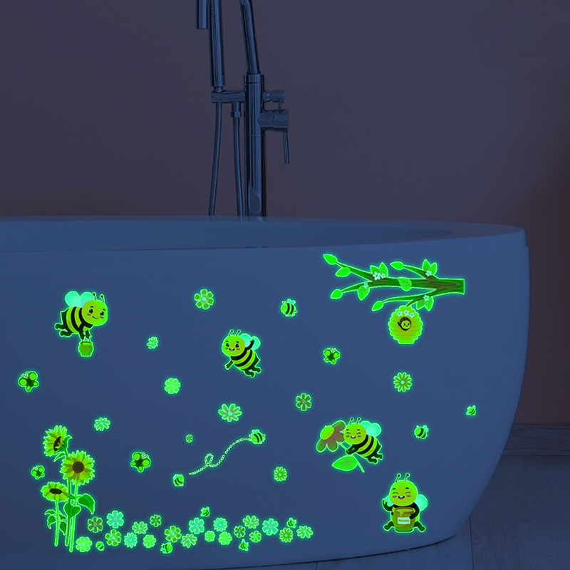 Green Luminous Bee Flower Wall - Baby Nursery Green recension och pris
