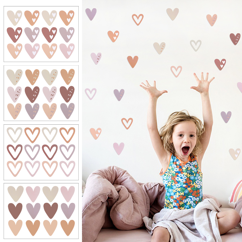 2pcs Lovely Hearts Ins Wall St - Baby Nursery Mural Wallpaper recension och pris