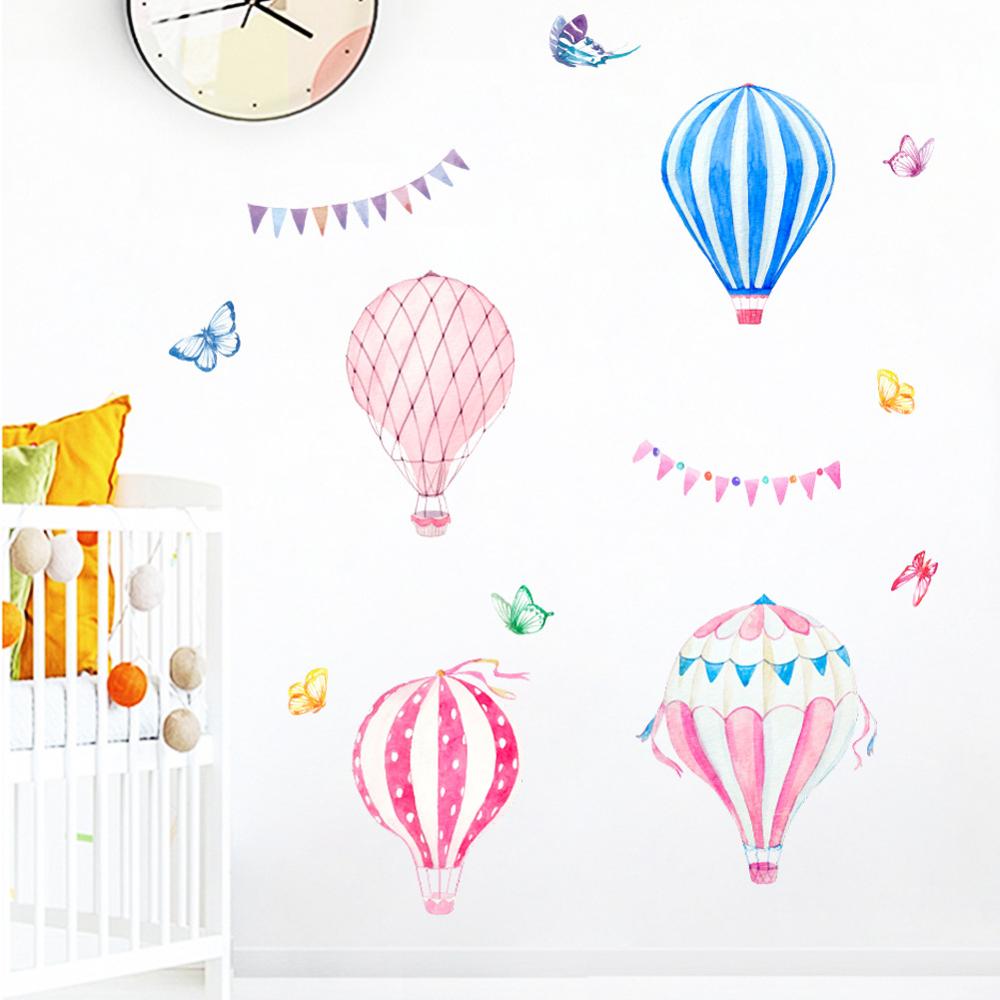 Cartoon Hot Air Balloon Wall S - Baby Nursery Mural Wallpaper recension och pris