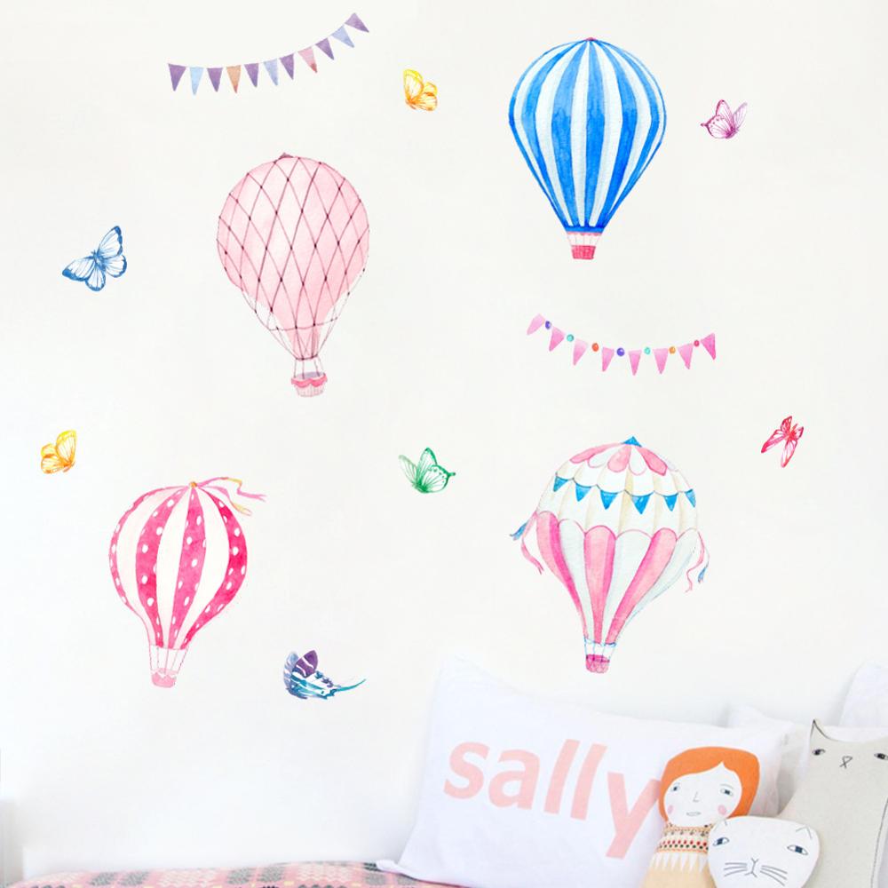 Cartoon Hot Air Balloon Wall S - Baby Nursery Mural Wallpaper recension och pris