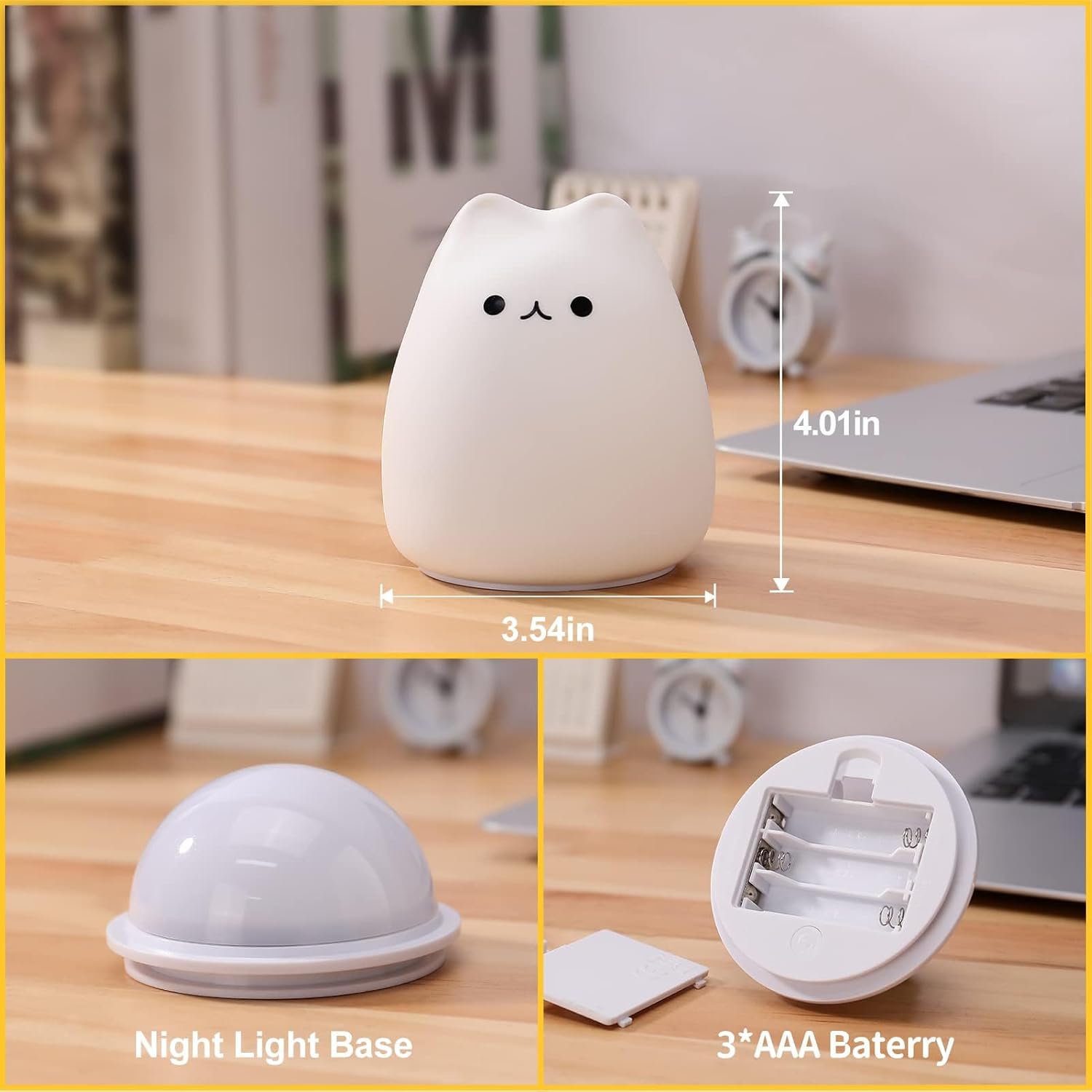 Cute Cat Night Light RGB Color - Baby Nursery Night Light recension och pris